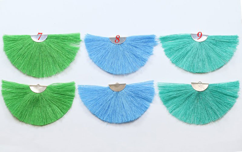 bead Lovely Fan Tassels with Brass Findings Wonderful for earrings and pendants (80x50 mm) 2 pieces per order - Image 2