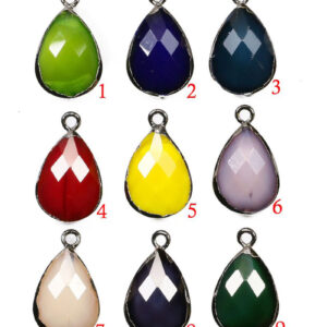 Bead Teardrop Crystal Wrapped In Gunmetal Bead- Medium Size 13x22mm