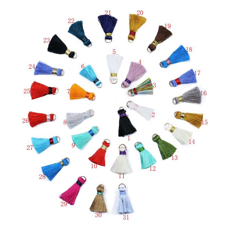 Bead SILK TINY TASSEL High Quality Extra Thick (24mm with Ring)