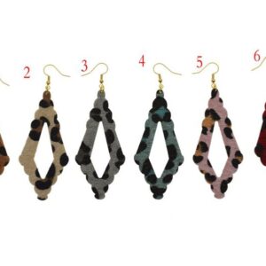 Faux/Imitation Leather Triangular Earring Pair (75x34mm)