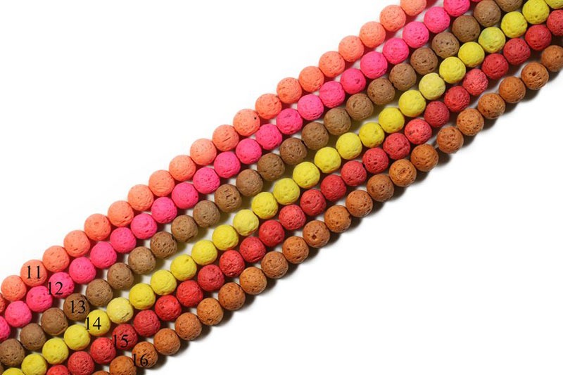 8mm Lava Rock Beads Multicolor Natural Round Loose Color Lava Beads 16" Strands - Image 2