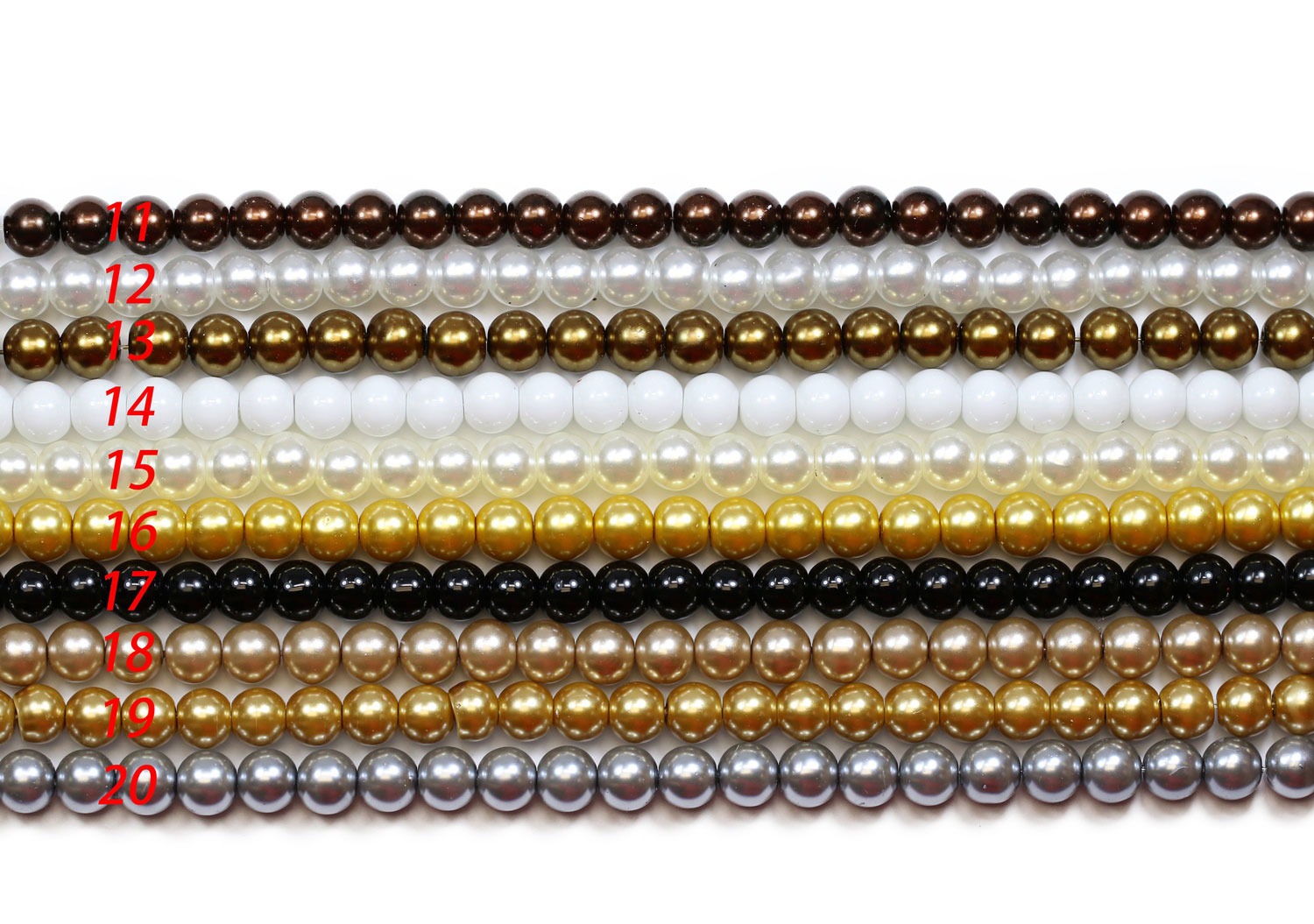 Lovely Bead Round 8mm Glass Pearls 16 Inches Long Strands - Image 2