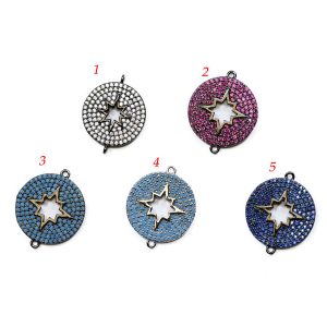 Lovely Bead Sunburst High Quality Coin Connector (18 mm)
