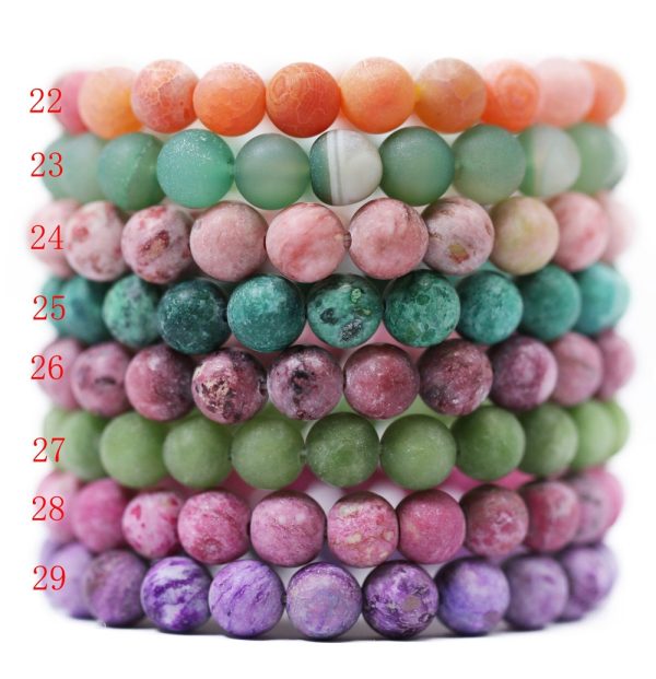 8mm Natural Genuine Gemstones Stretchy Bracelets, Birthstone Handmade Healing Power Beads 7.5 inches (A) - Image 3