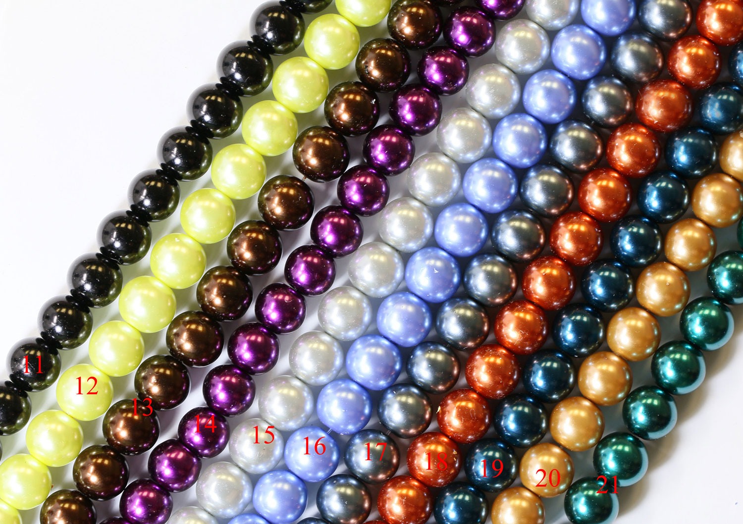 Lovely Bead 12mm Glass Pearl Round Bead Strand 16 Inches Long - Image 2