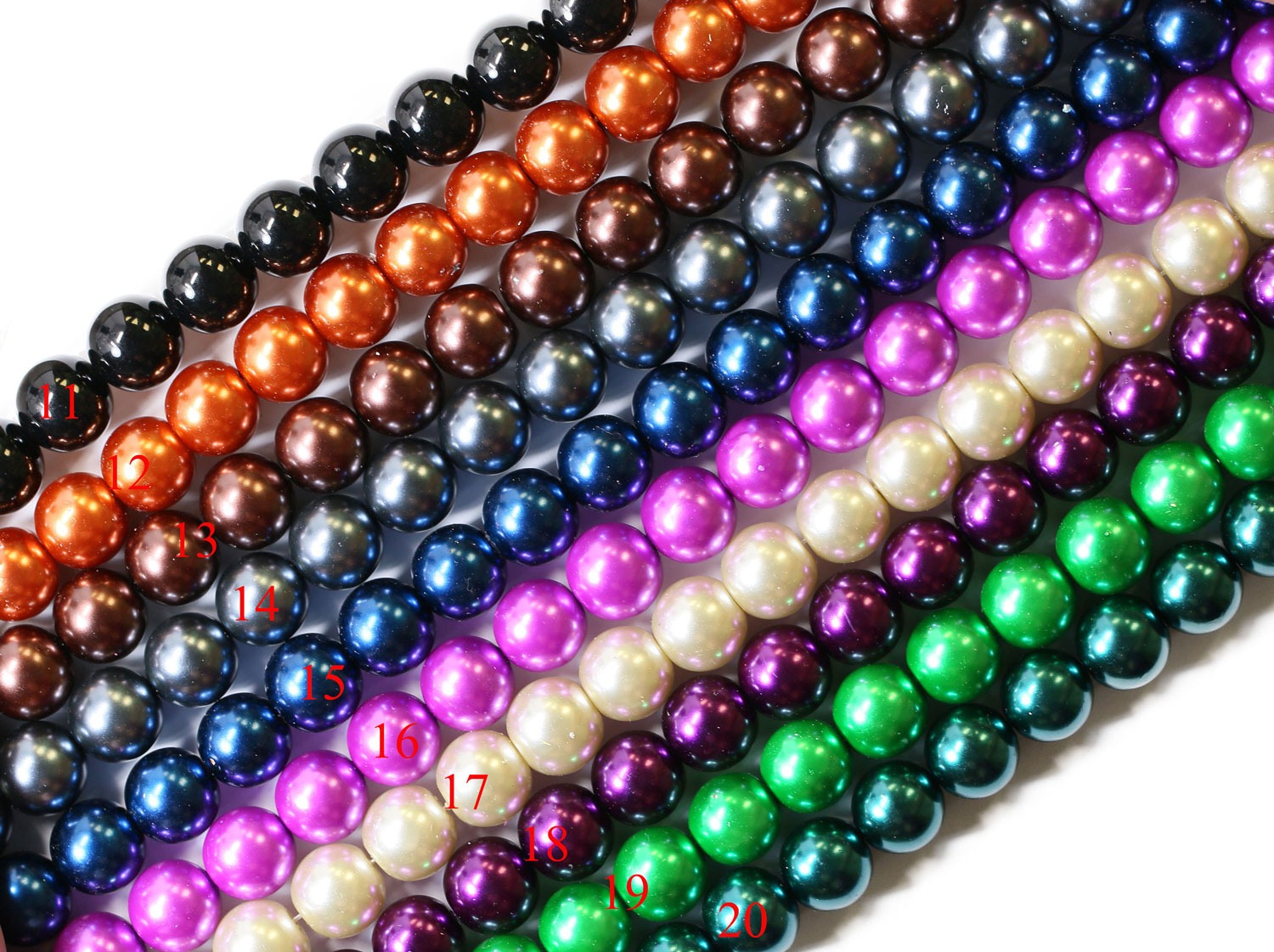 Lovely Bead 14mm Glass Pearl Round Bead Strand 16 Inches Long - Image 2