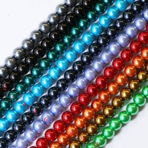 Lovely Bead 8mm Glass Pearl Round Bead Strands 16 Inches Long