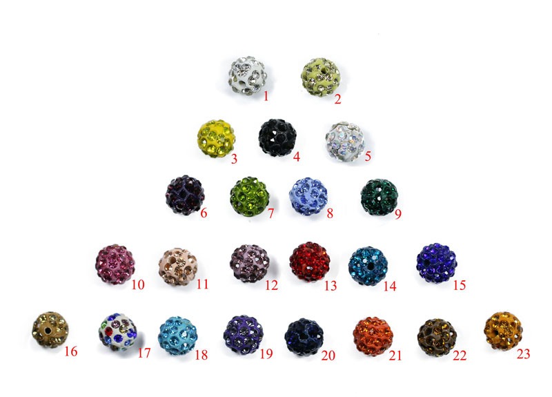 10mm Lovely Bead Shamballa Clay Round Pave Bead Spacer Disco Ball