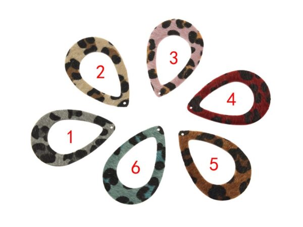 61x40mm Faux/Imitation Leather Teardrop Pendant