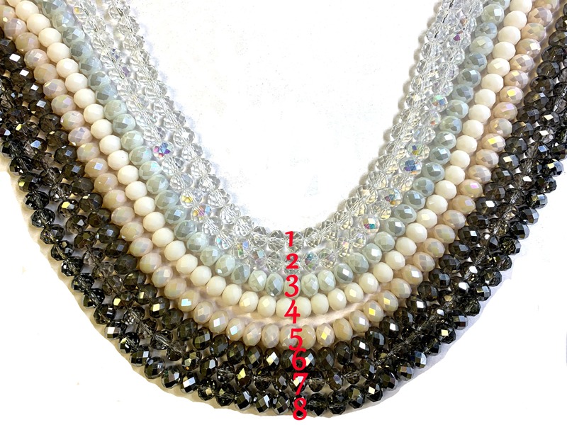 8x6mm Faceted Angelic Crystal Rondelle Strands 16 Inches Long (2, 5 or 10 strands)