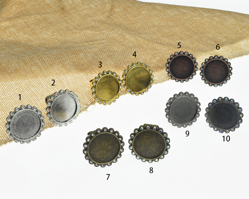 A61995 Round Rhinestone Charm Ring,Rhinestone Setting Base Tray Ring Filler Charm Ring(Outer diameter 30mm inner diameter 22mm)