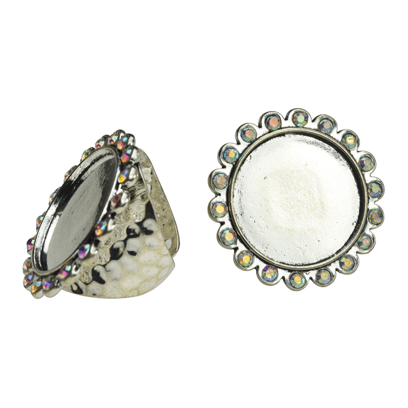 A83754 Round Rhinestone Charm Ring,Rhinestone Setting Base Tray Ring(Outer diameter 34mm inner diameter 25mm) - Image 3