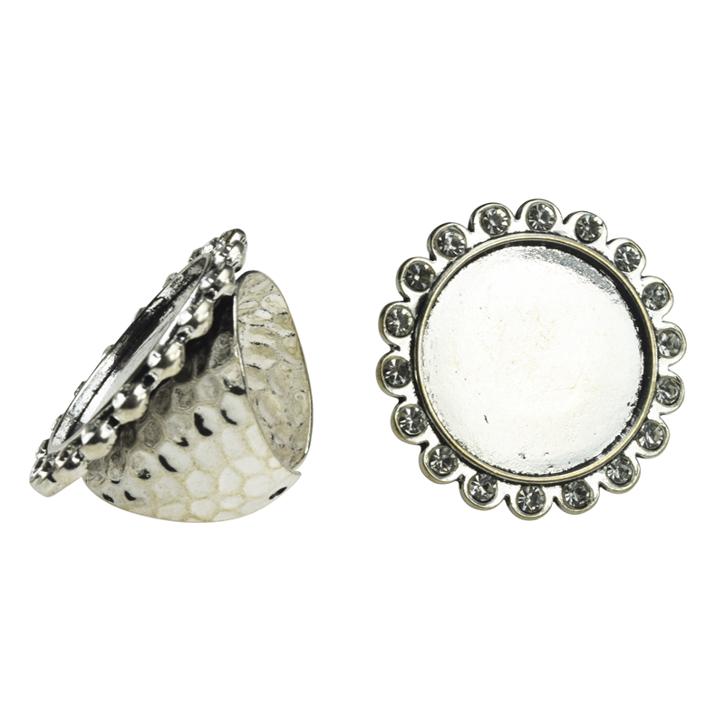 A83754 Round Rhinestone Charm Ring,Rhinestone Setting Base Tray Ring(Outer diameter 34mm inner diameter 25mm) - Image 2