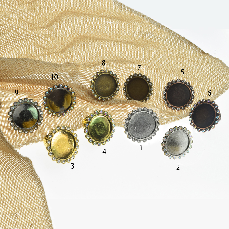 A83754 Round Rhinestone Charm Ring,Rhinestone Setting Base Tray Ring(Outer diameter 34mm inner diameter 25mm)