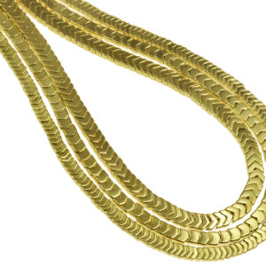 Gold Hematite Chevron Arrow Bead Strand (16 inches long)
