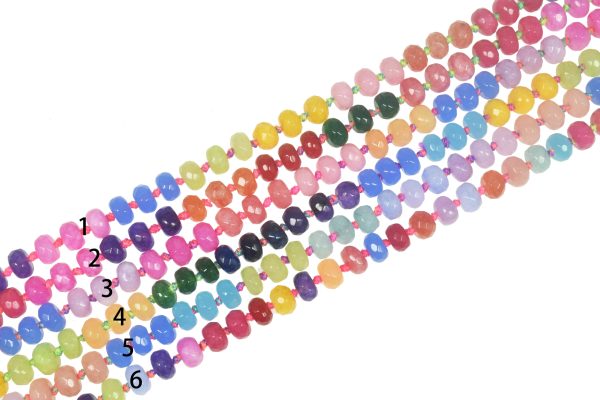 5x8mmMulticolor Handmade Double Knotted Gemstone Beaded 16 inch